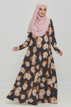 JUBAH PRINTED 37.11 - BLACK